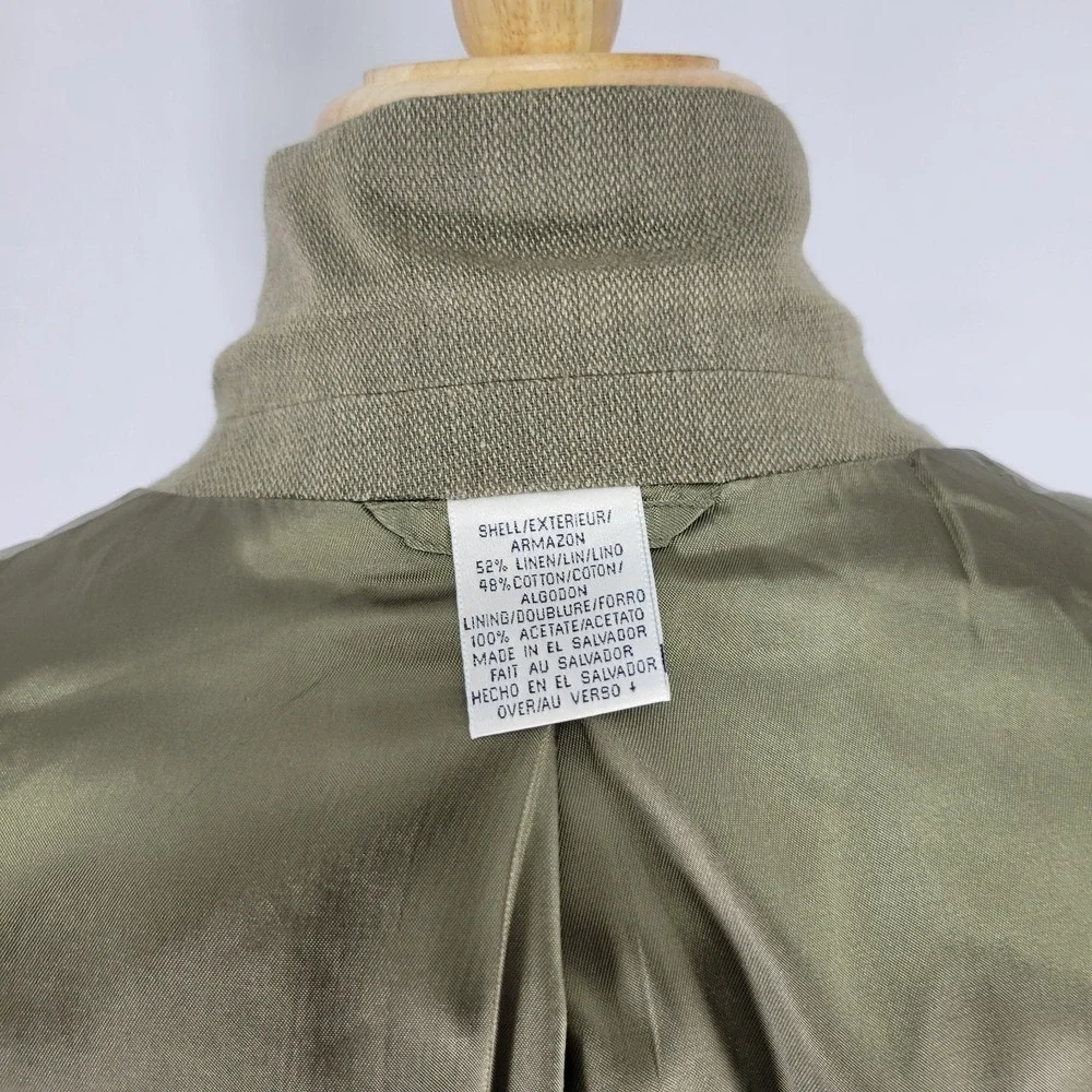 Claiborne Men's Sport Coat Blazer Two Button Green‎ Cotton Linen Blend 40R